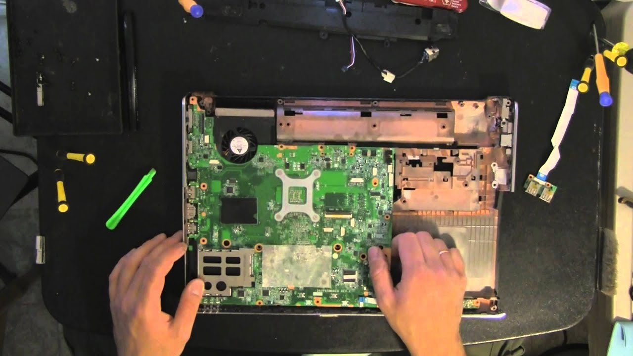HP DV6 laptop take apart video, disassemble, how to open, video disassembly