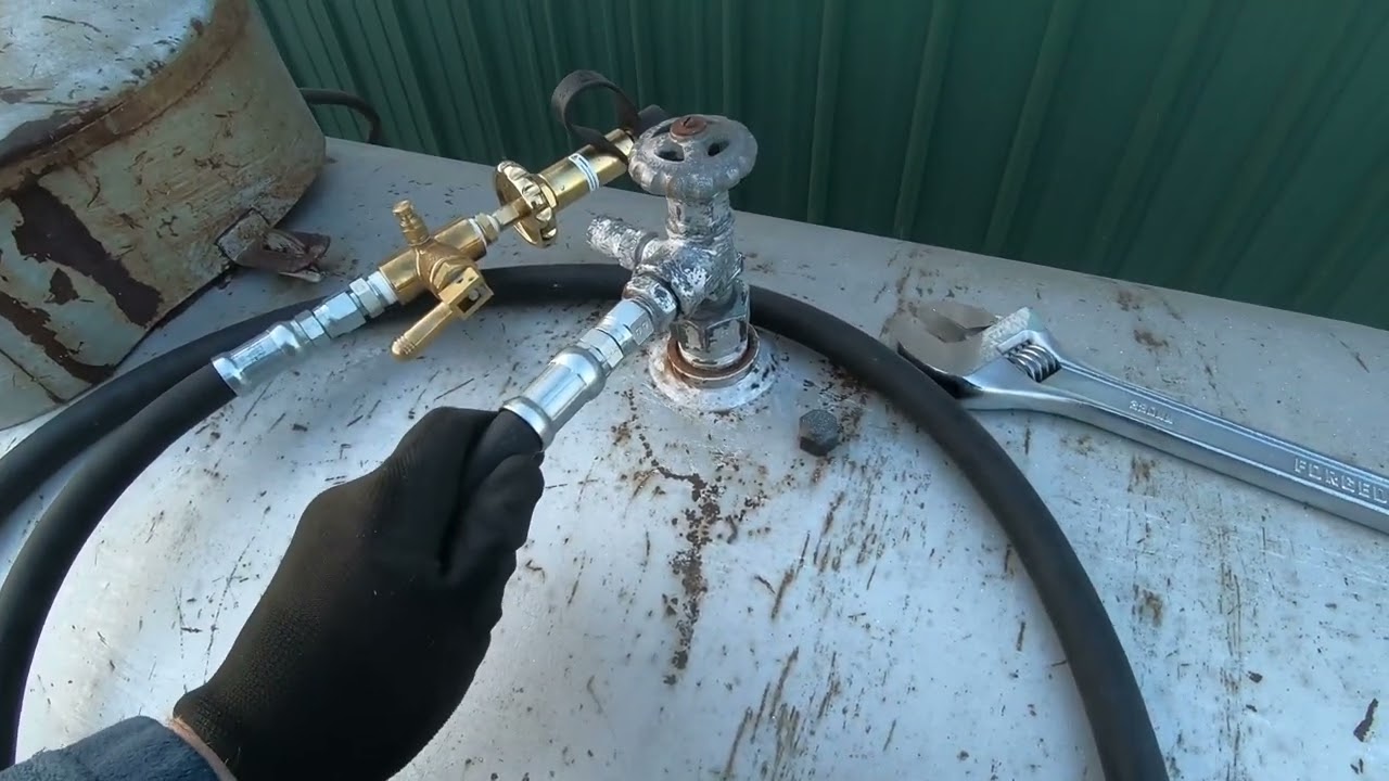Заправка моего газового баллона для гриля из моего баллона с пропаном