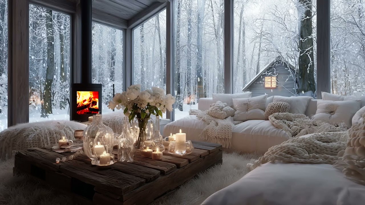 Winter Snow Window Ambience ⛄ 3H Soft Piano Music for Comfort, Healing & Deep Focus