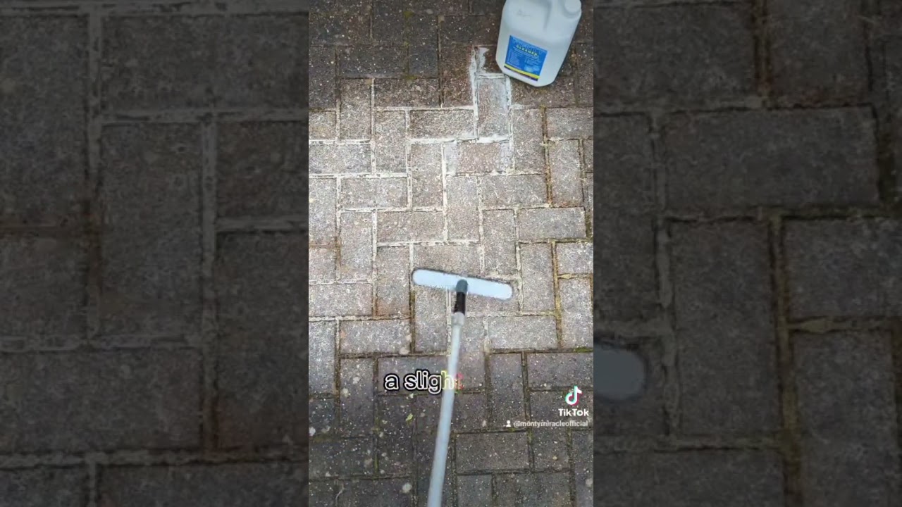 How to clean your block paving in 10 minutes with no jetwash. #clean #algae #drive #montymiracle