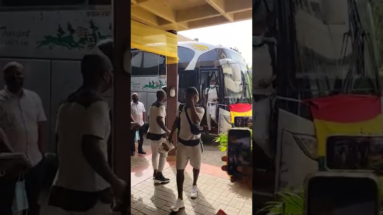 Black Stars' arrival at their hotel for Nigeria World Cup qualifier