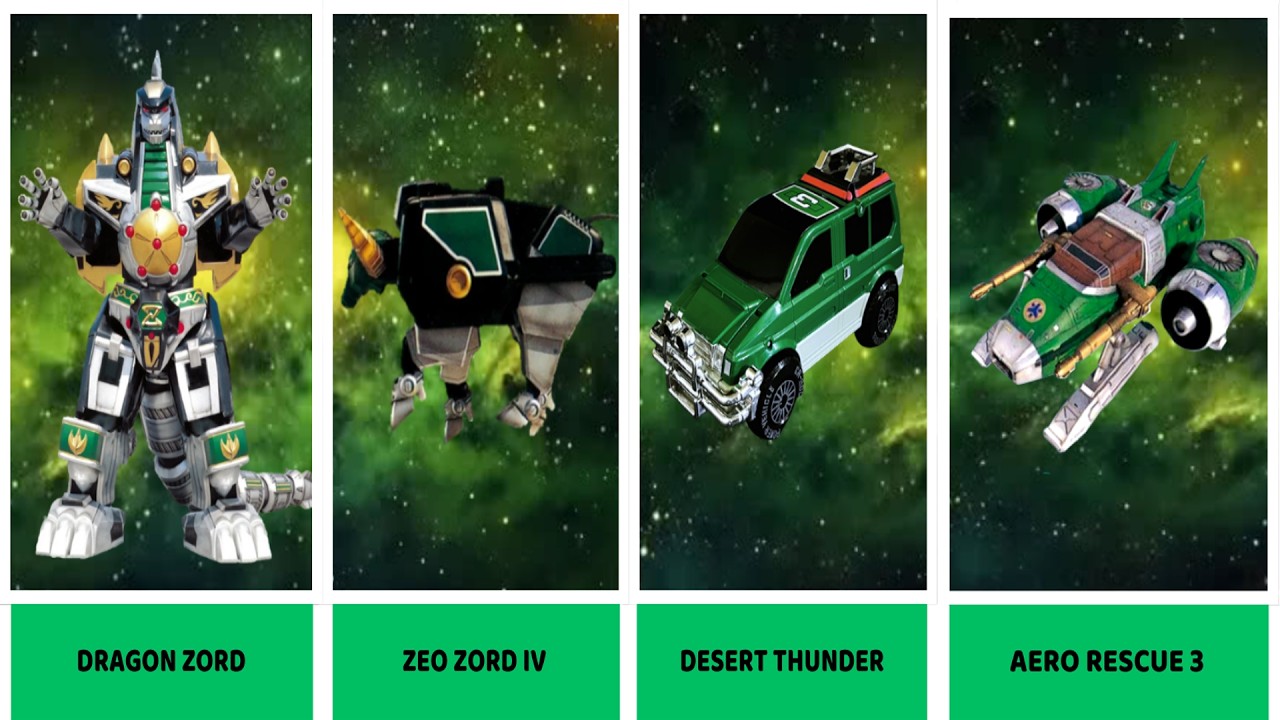 The Complete Green Ranger Zord Collection MMPR to Cosmic Fury #powerrangers #GreenPowerRanger #mmpr