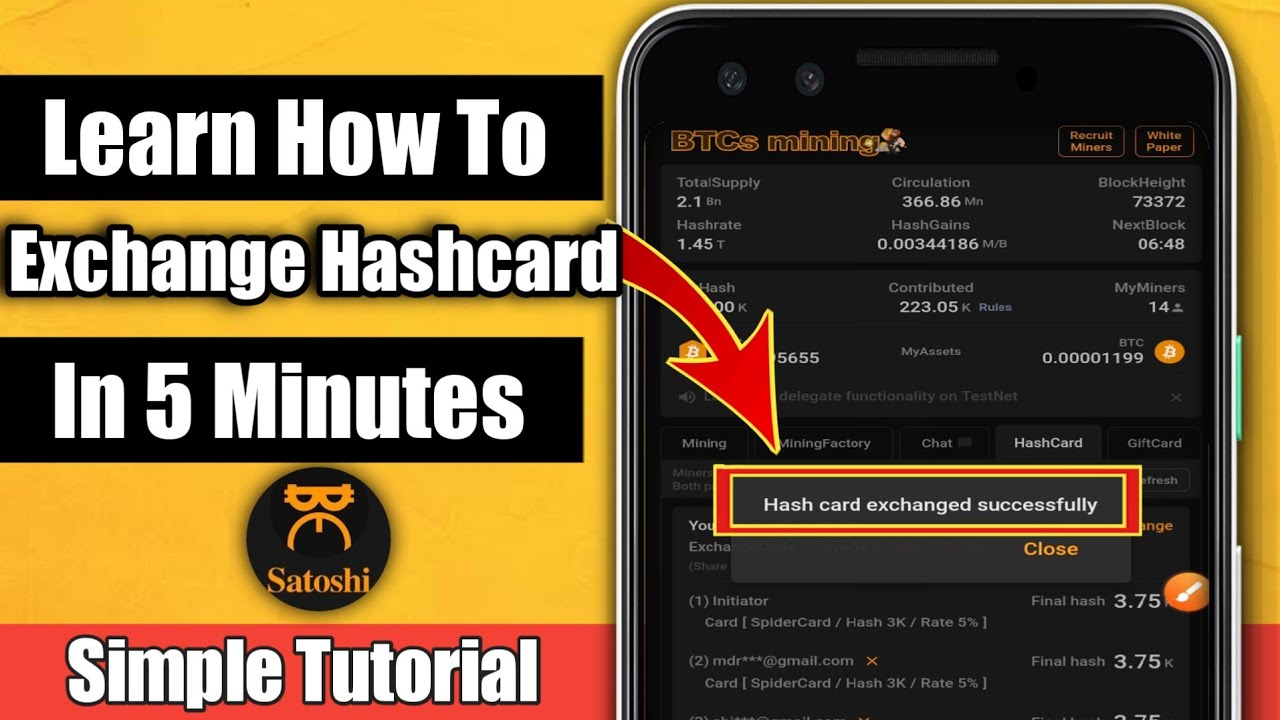 The Only BTCs Satoshi Hashcard Exchange Tutorial You Will Ever Need | How To Get Exchangers Fast