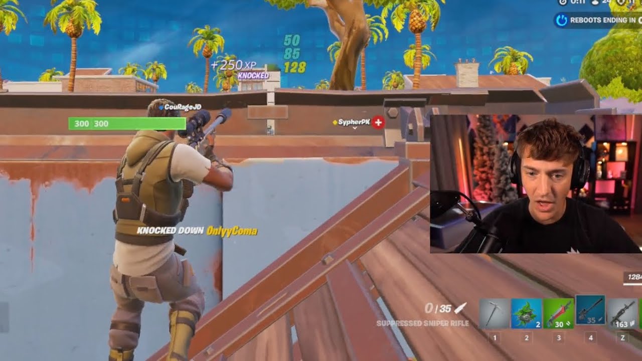 Ninja Almost CARRIES CourageJD, NickEh30 & SypherPK on CONTROLLER to Unreal Ranked Reload Win!