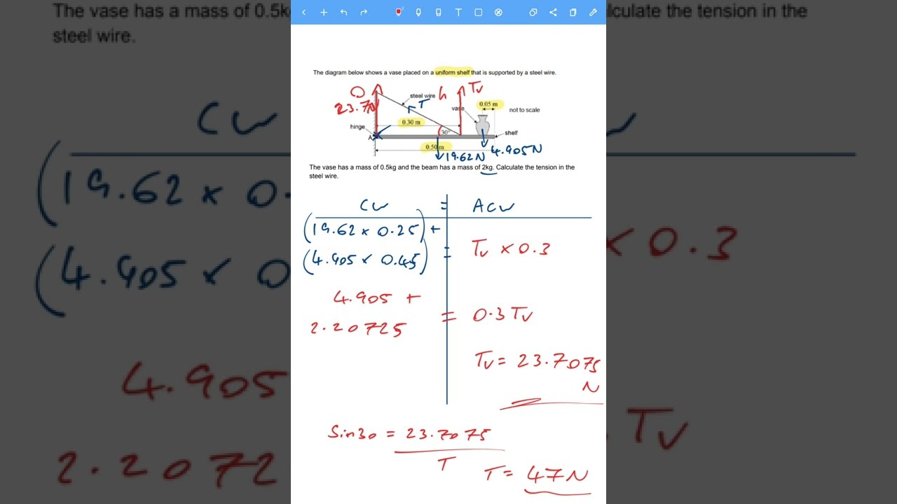 A-Level Physics Moments Exam Practice Part 1