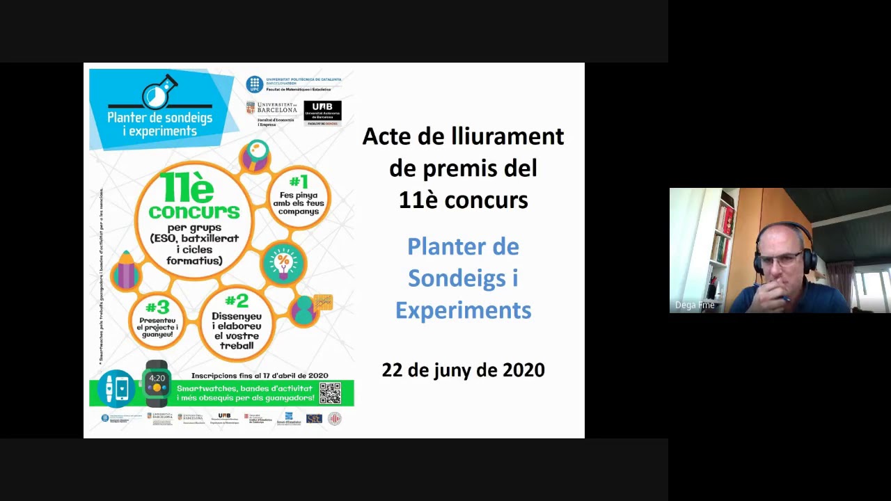 FME - Acte de lliurament de premis del concurs Planter de Sondeigs i Experiments 2020 - Estadística