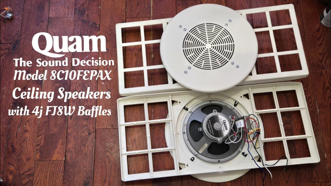 Overview of pair of 1994 Quam 8C10FEPAX Speakers with Fourjay Ceiling Speaker Assembly