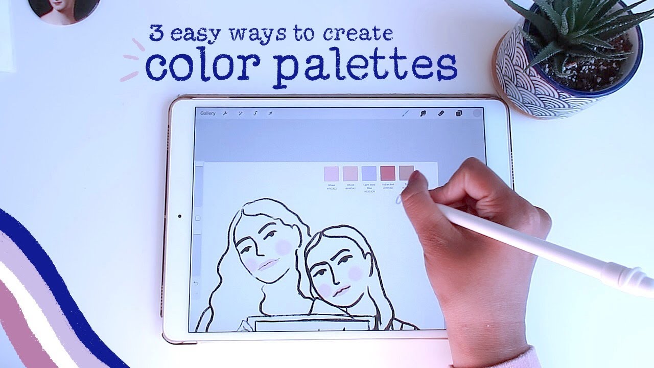 3 easy ways of how I create color palettes for my illustrations in Procreate, draw with me