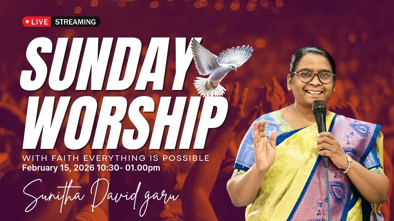 🕊️🕊️🔴15-2-2026  Sunday service  ✨🙏
MESSAGE BY SUNITHA DAVID
@mahanaim K.R PURAM 
2025 IPC