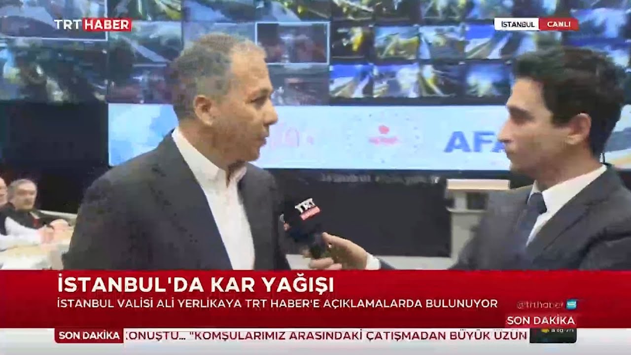 İstanbul Valisi Ali Yerlikaya, #İstanbul'da kar ve buzla m&uuml;cadele &ccedil;alışmalarını TRT Haber'e anlattı