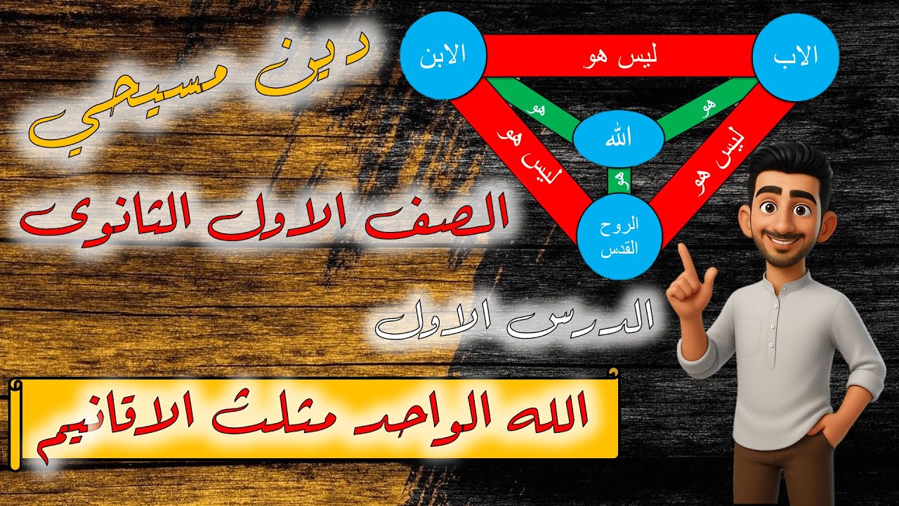 الدرس الاول - الله الواحد مثلث الاقانيم - دين مسيحي الصف الاول الثانوى الترم الاول 2026