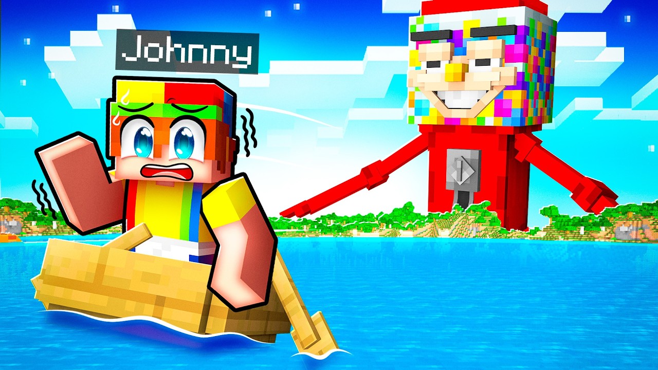 Using Admin Commands on One Brainrot Raft in Minecraft!