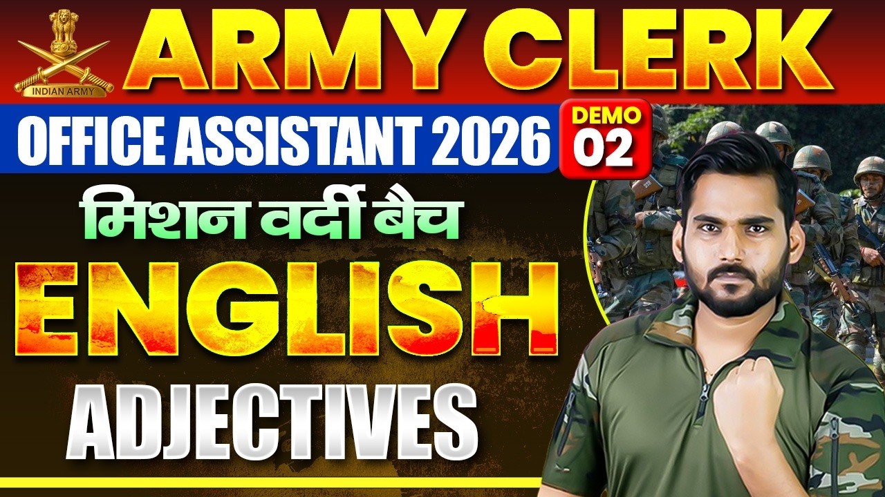 🔥 ARMY CLERK 2026 | English Adjectives Complete Class  Mission Vardi Batch | Satydev Sir #indianarmy