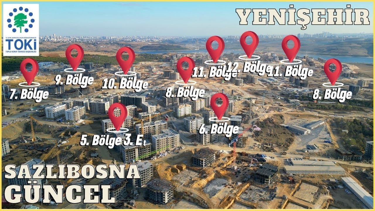 TOKİ Sazlıbosna Arnavutköy Toplu konut Projesi Bölge ve Etapların Son Durumları