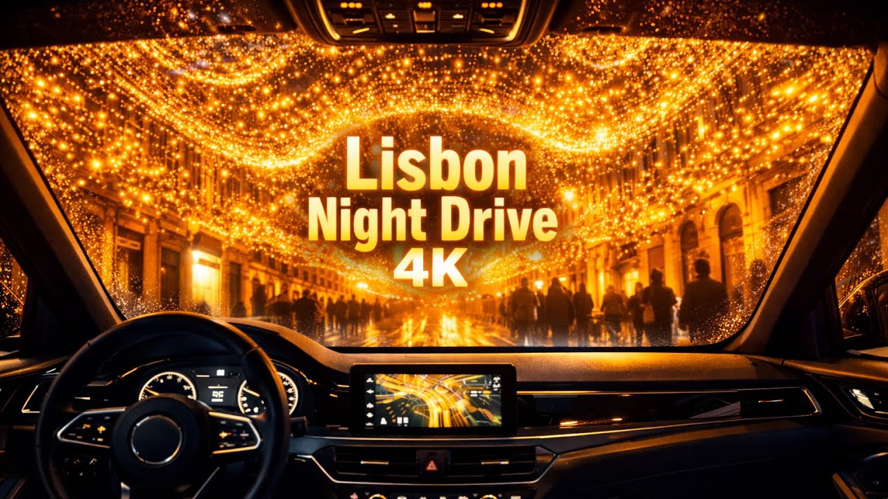 Lisbon Winter Night Drive 4K – Quiet Roads, City Lights & Cinematic Calm