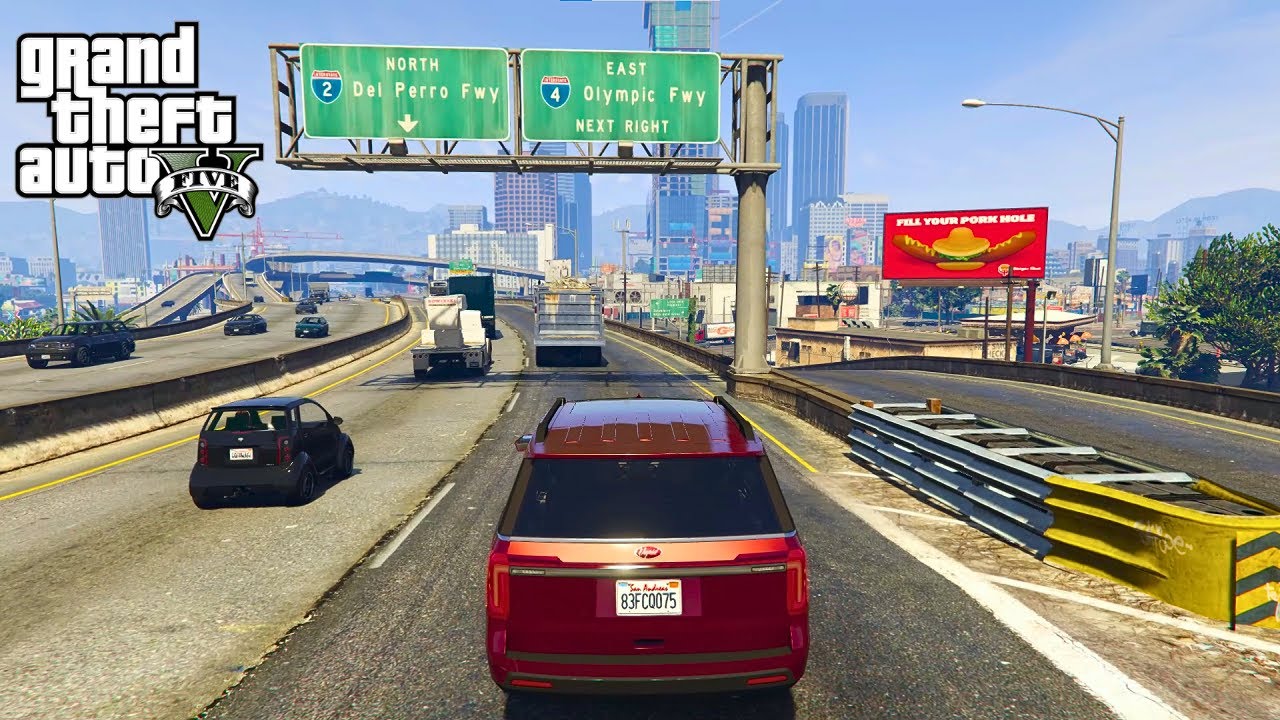 Freeway Driving in Los Santos + West Coast Talk Radio (WCTR) | GTA V
