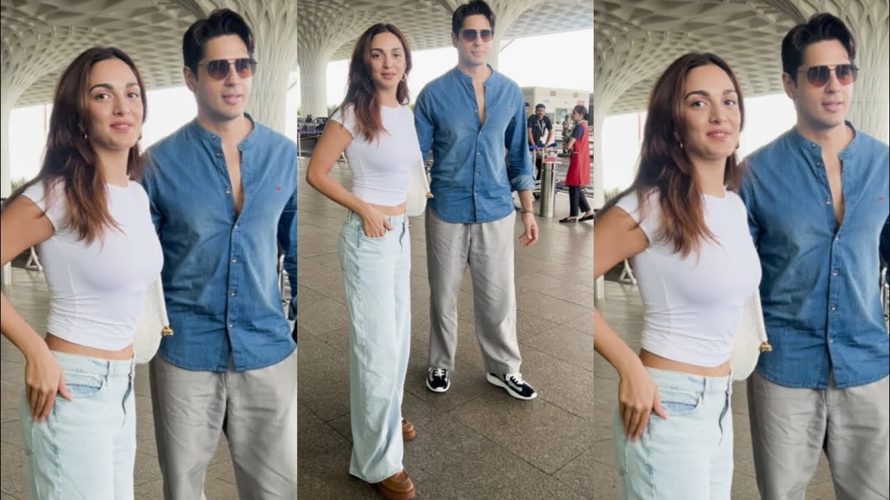 Beautiful Couples Kiara Advani With Husband Sidharth Malhotra Spotted At Airport 😍😘❤️
