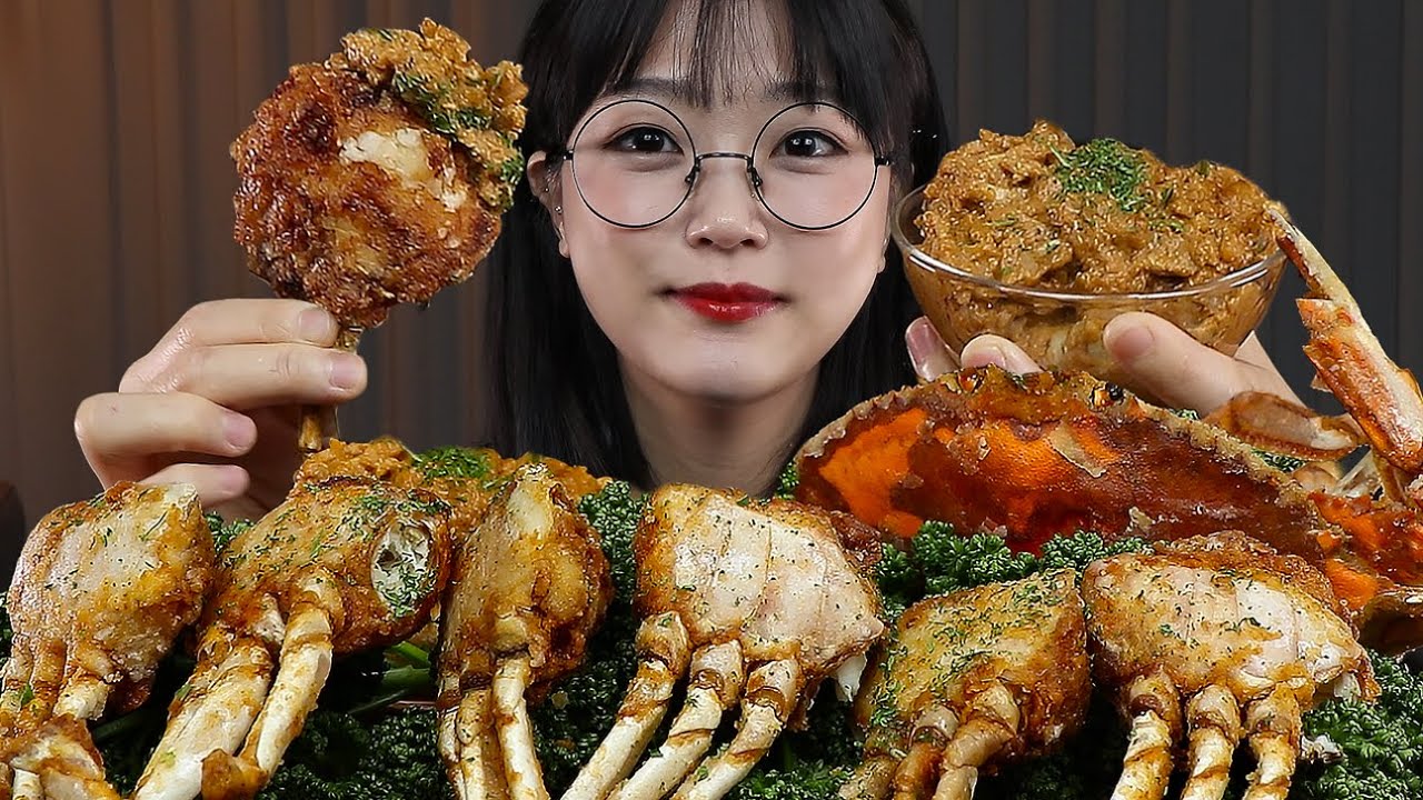 АСМР ЕДА Жареные крабы🦀 | MUKBANG | EATING SHOW