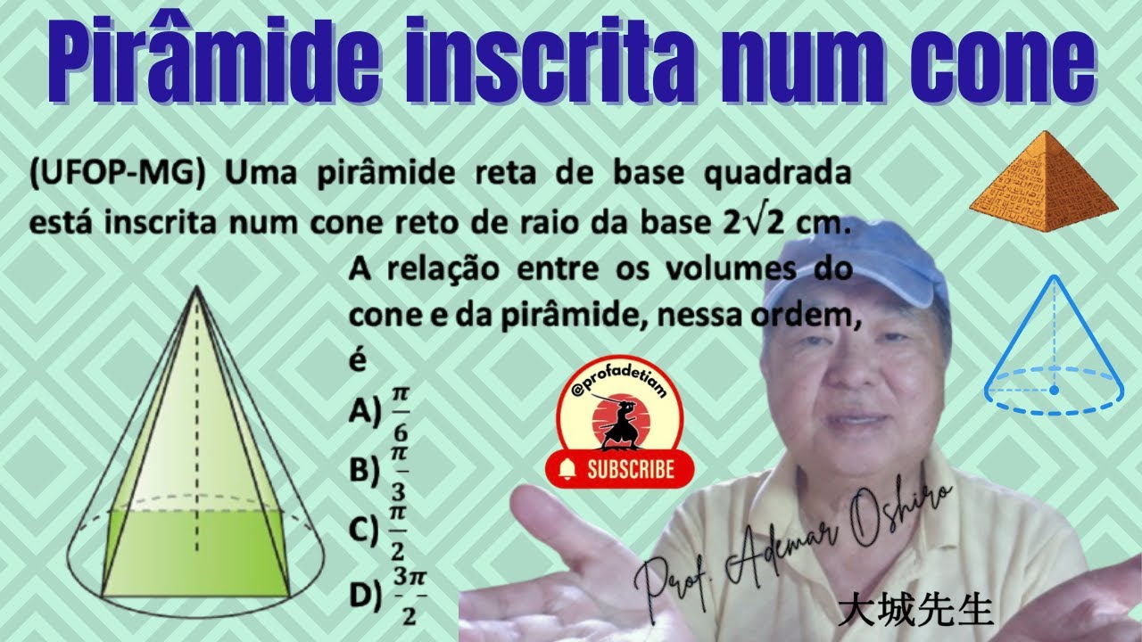 UFOP MG - Pirâmide inscrita num cone!: relação entre seus volumes