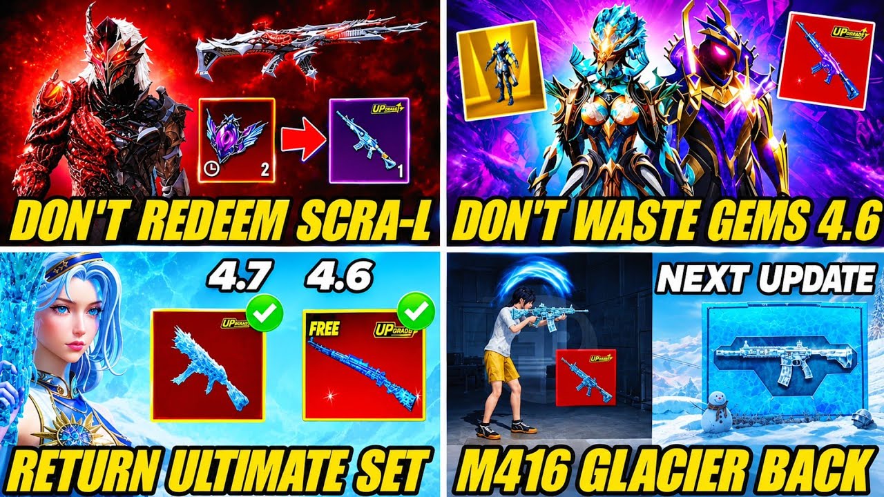 DON'T REDEEM SCAR-L ✅️ 4.6 ULTIMATE SET RETURN 🔴 UMP GLACIER BACK | M416 GLACIER RETURN | M416 TIDAL
