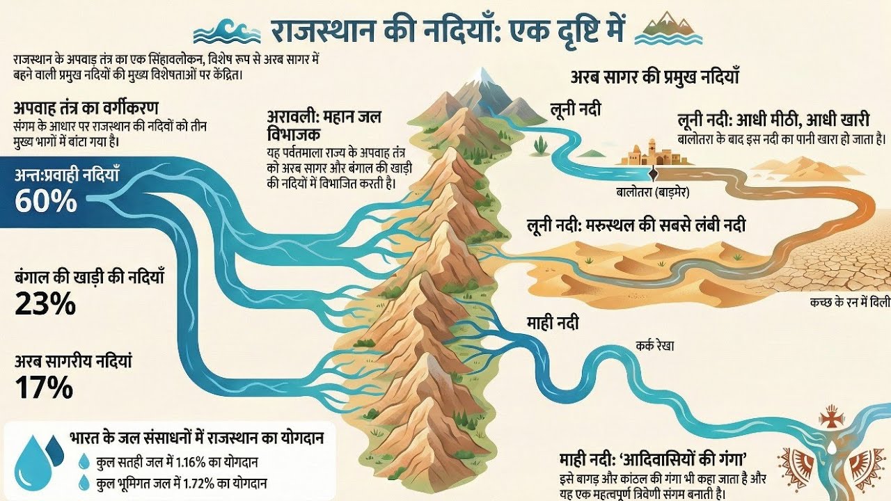 राजस्थान की अरब सागर में गिरने वाली नदियाँ | Rajasthan River System | #rajasthangeography 
