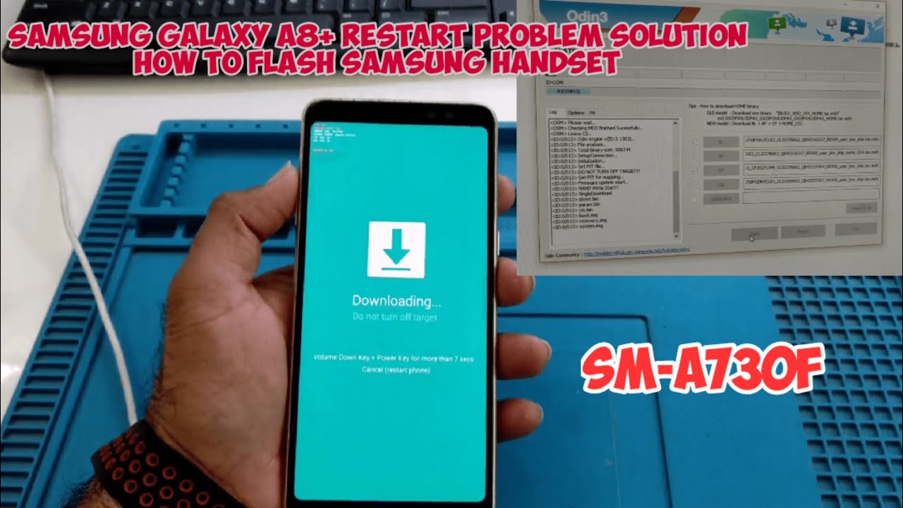 How To Flash Samsung Handset In Odin | Samsung Galaxy A8+ (2018) SM-A730F Restart Problem Solution