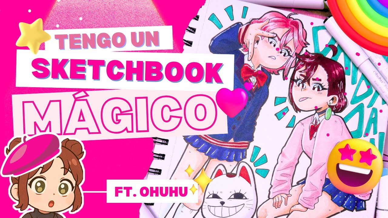 MI NUEVO CUADERNO de FANARTS! 🎨 Unboxing OHUHU | Sketchbook 60 de páginas que NO TRASPASAN la TINTA😱