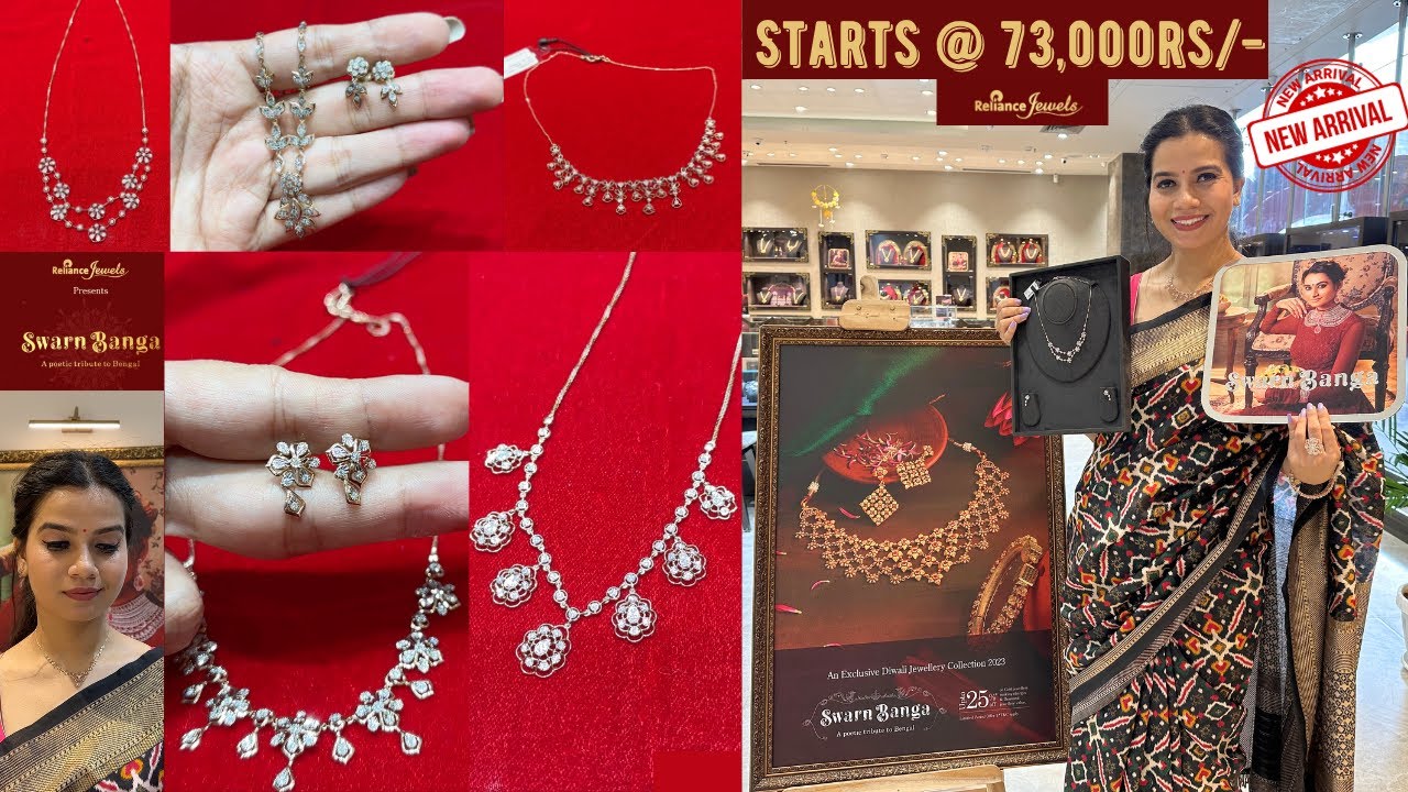 Reliance Jewels Latest  Swarn Banga collection,Diamond necklace sets,up to 25% OFF on making @73krs