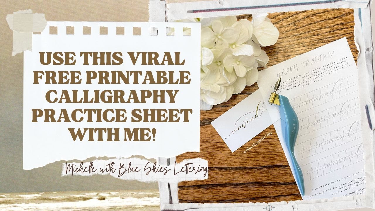 This FREE Calligraphy Printable Practice Sheet Went Viral on Pinterest!