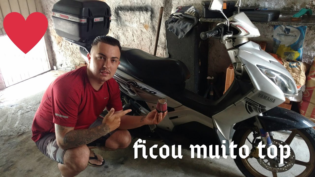 Coloquei filtro de ar esportivo na minha Yamaha neo att 115.