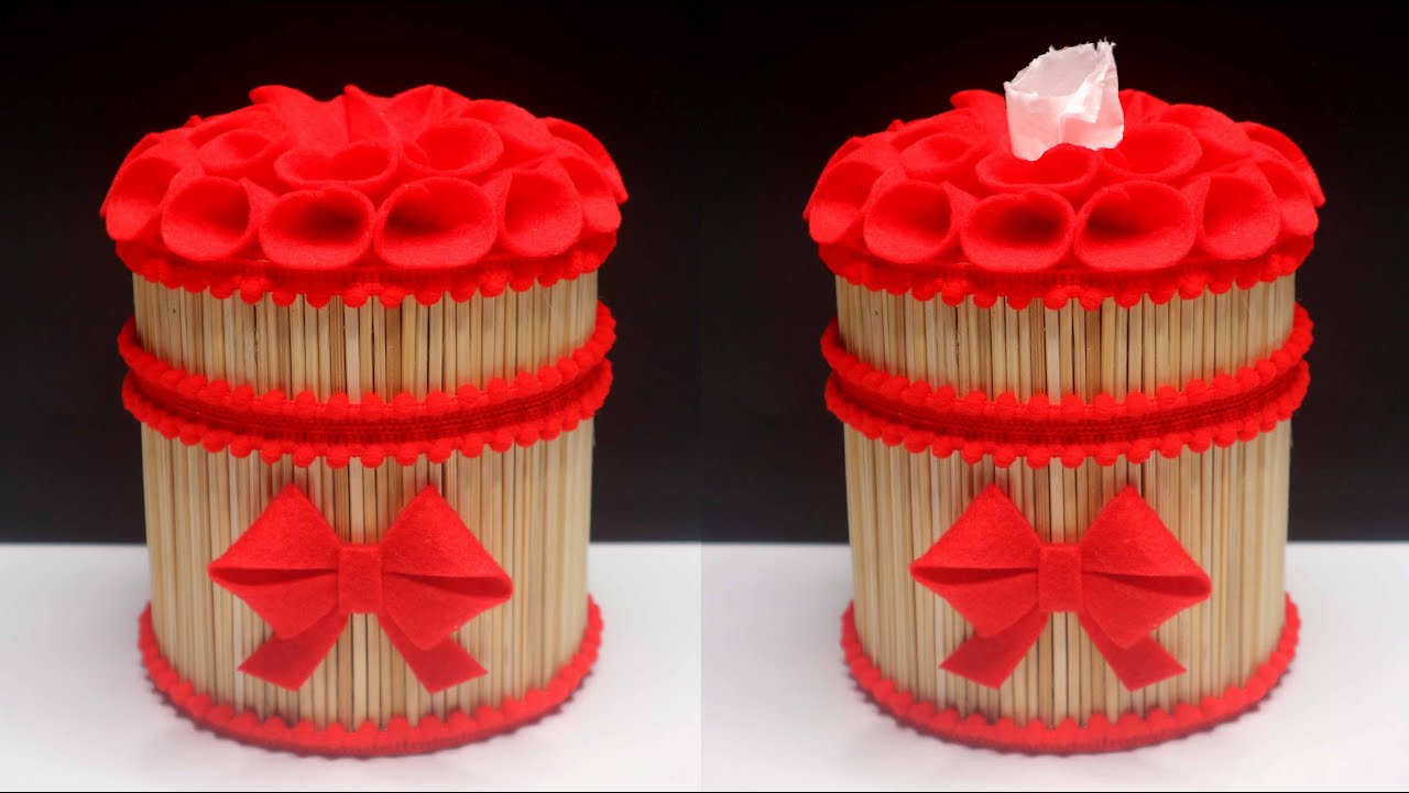 Ide Kreatif Tempat Tisu dari Stik Bambu ! Tissue Box with bamboo sticks