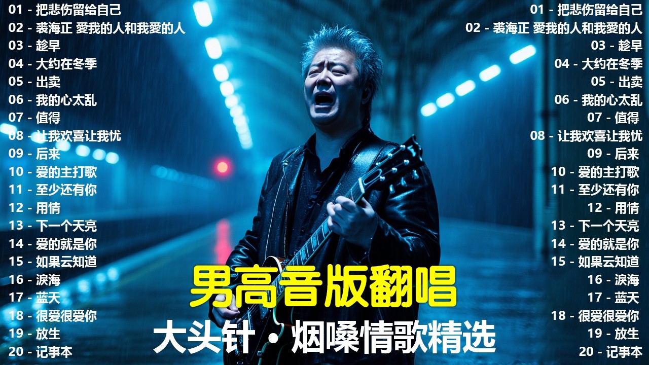 《把悲伤留给自己》+《愛我的人和我愛的人》+《趁早》+《大约在冬季》+ 《出卖》+ 《我的心太乱》 大头针 男高音版翻唱 【大头针 · 烟嗓情歌精选】#中文经典老歌