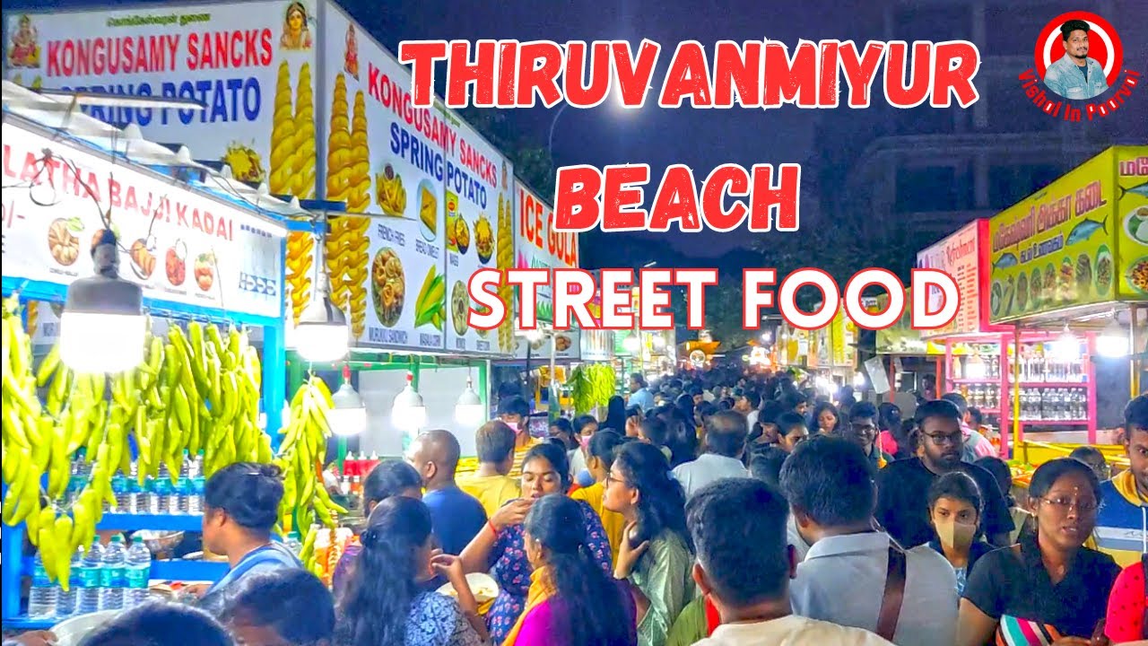 Thiruvanmiyur Beach |😋Street Food |V54 | #streetfood #foodreviewtamil #seafood @vishalinpaarvai