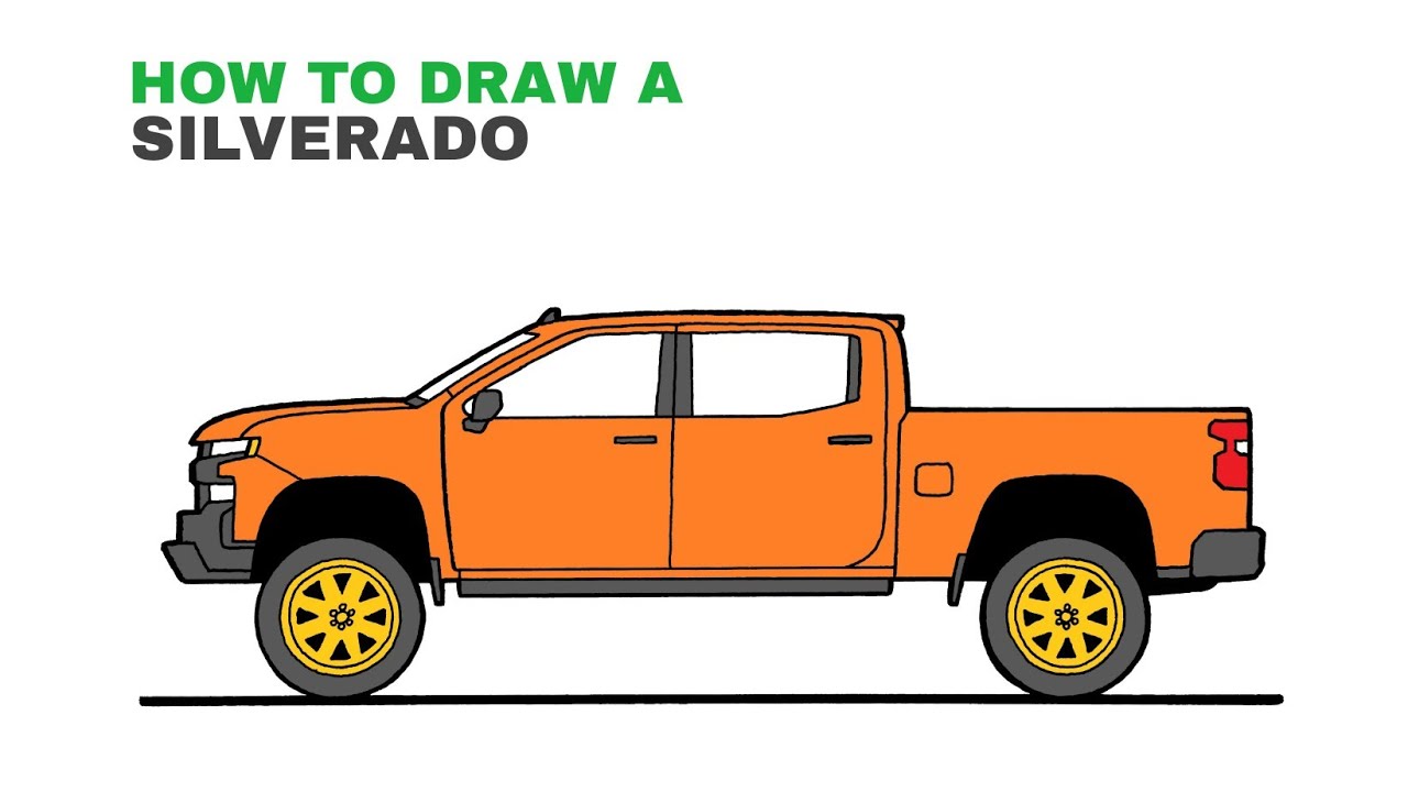 How To Draw A Chevrolet Silverado Pick-up Truck