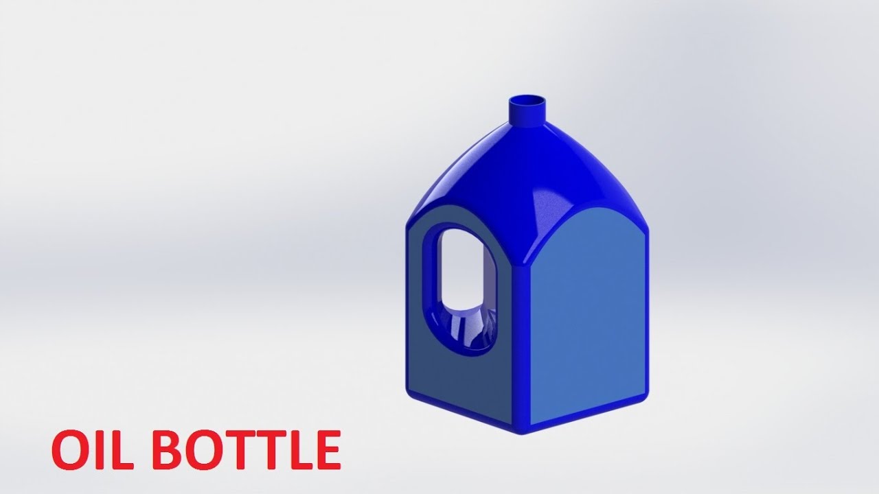 SolidWorks tutorial How To make Plastic Oil Bottle