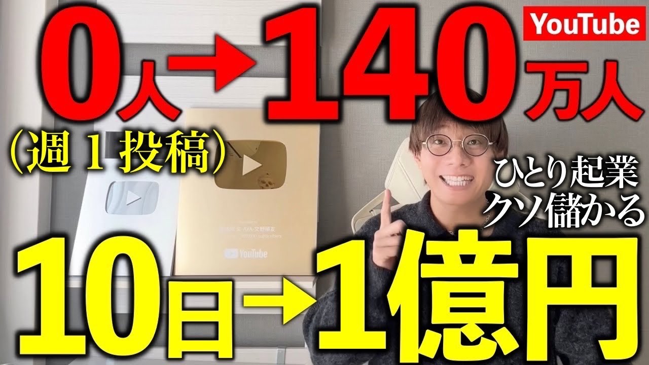 【週1投稿】たった1人でYouTubeで億を稼ぐ全ステップ！素人が一瞬で100万人登録を達成したリアル戦略