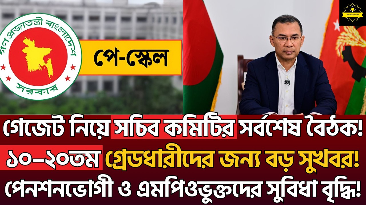 গেজেট নিয়ে সচিব কমিটির বৈঠক! ১০&ndash;২০তম গ্রেডে বড় সুখবর | পেনশনভোগী ও এমপিওভুক্তদের সুবিধা! Pay Scale