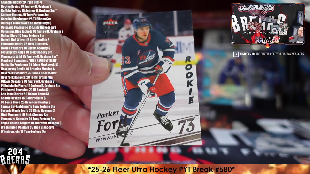 *25-26 Fleer Ultra Hockey PYT Break #580* [Mar 8 2026]