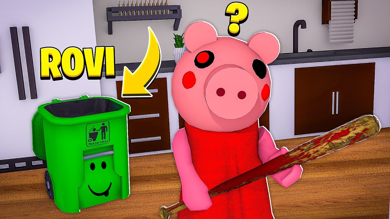 ENGAÑAMOS a PIGGY con DISFRAZ de CUBO de BASURA en ROBLOX !!
