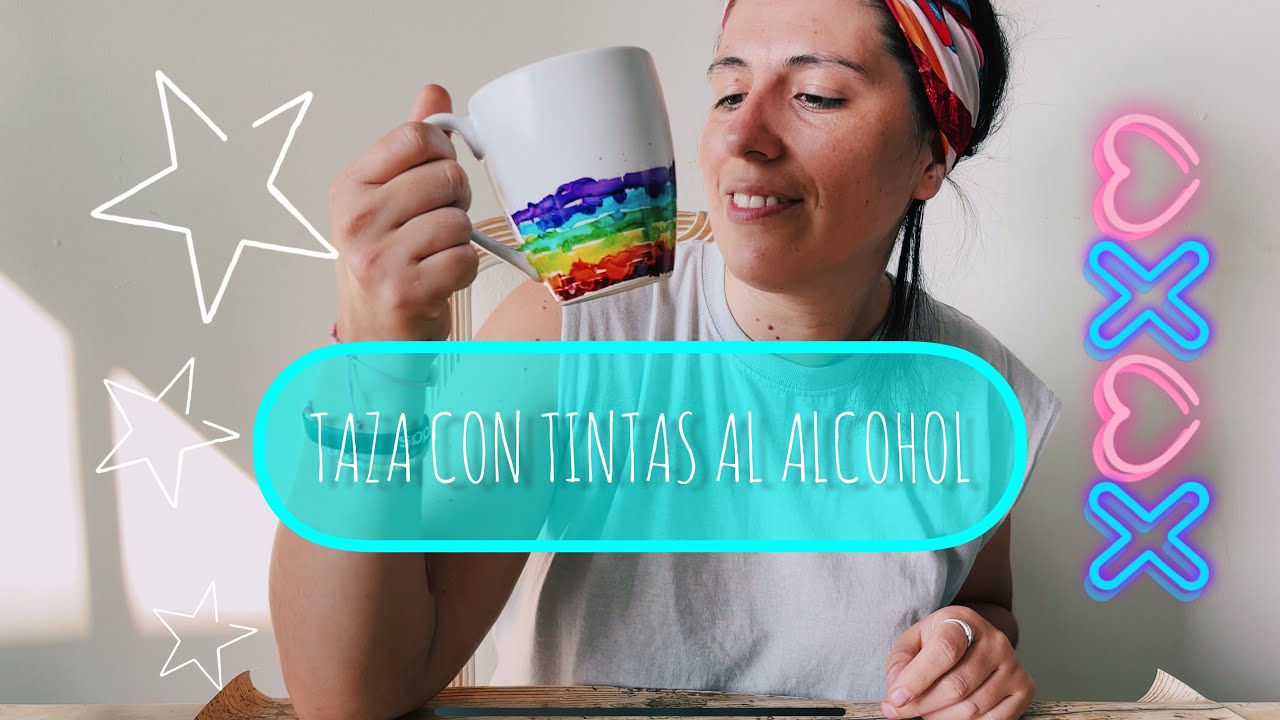 TAZA CON TINTAS AL ALCOHOL 🌈 RESINA