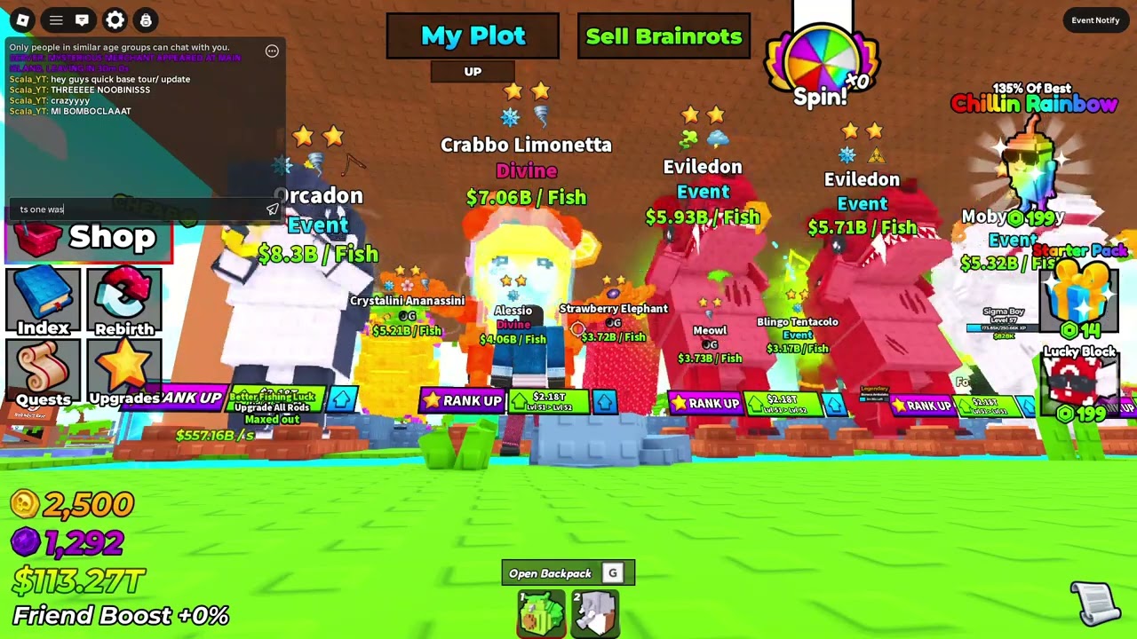 I GOT MY FIRST GOD RARITY IN MY FISHING BRAINROTS!!