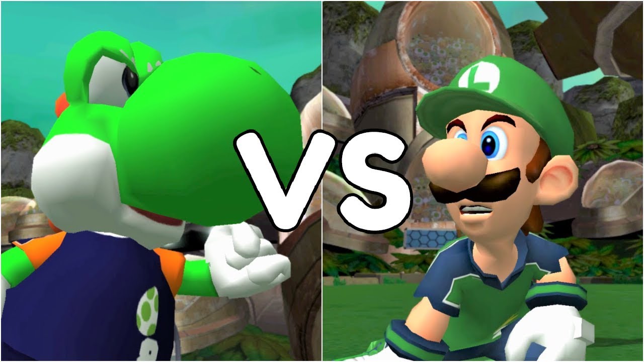 Super Mario Strikers - Yoshi vs Luigi - GameCube Gameplay (720p60fps)