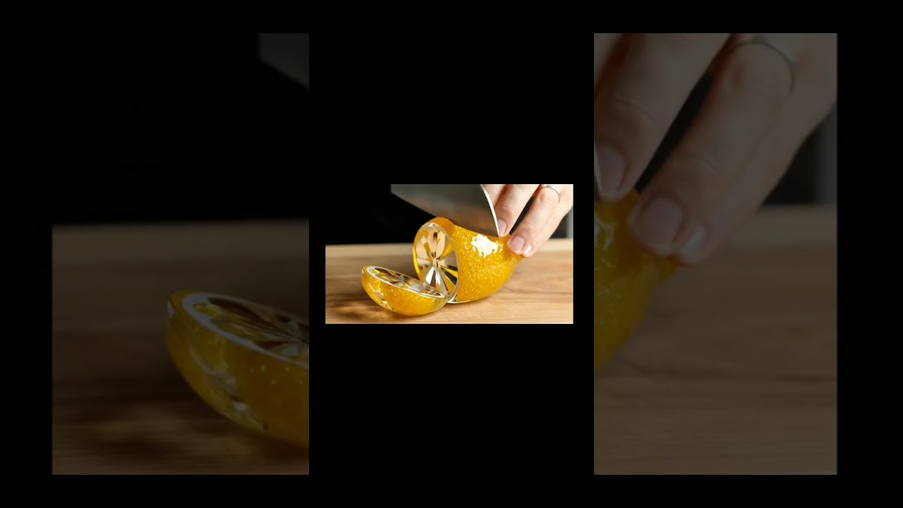 ---Ultra 8K ASMR | Glass Lemon Slicing 🍋.         #ASMR #GlassSlicing #Satisfying #8KASMR #LemonArt