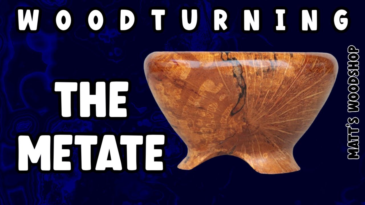 Woodturning a 3 footed spalted oak metate - Matt's Woodshop #woodturning #asmr #wood