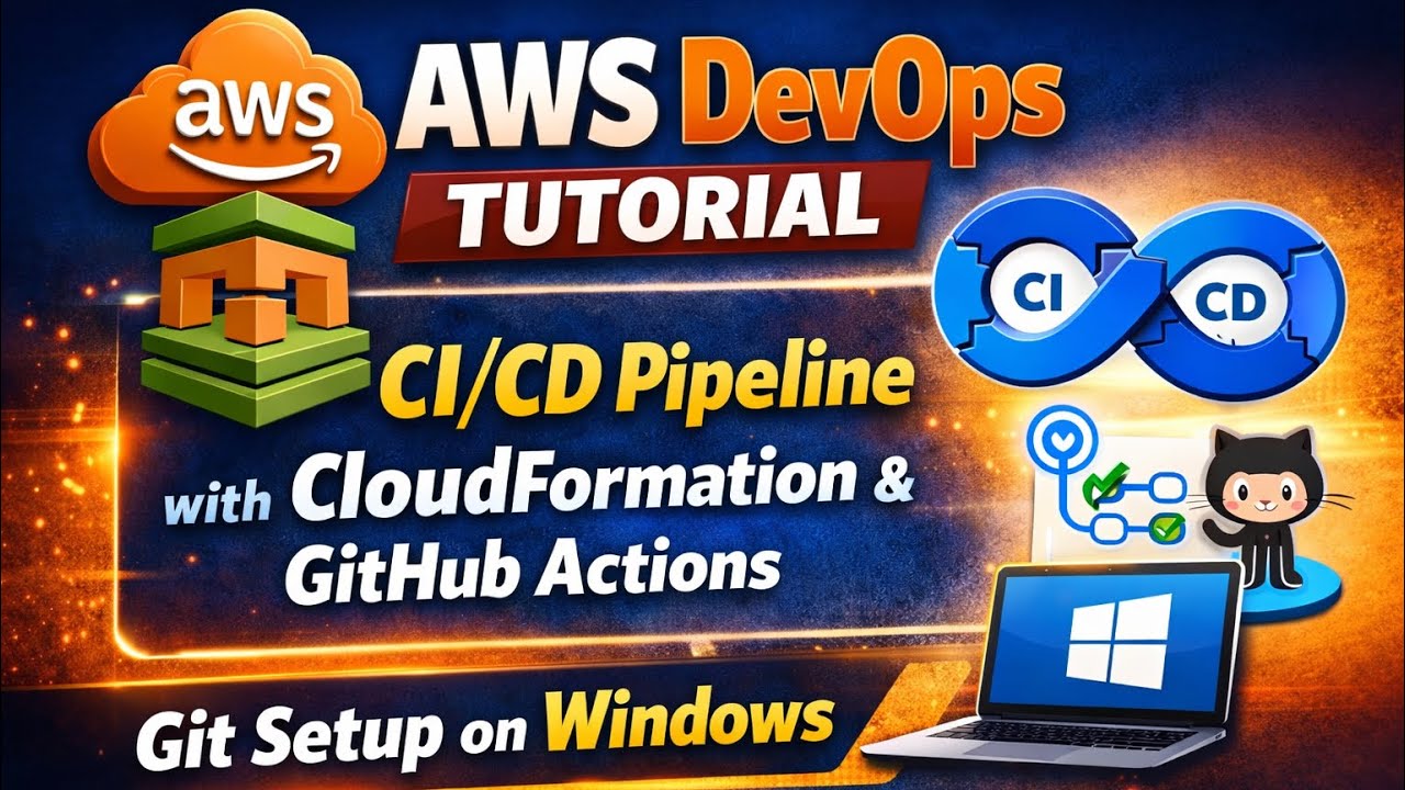 AWS DevOps Tutorial: CI/CD Pipeline with CloudFormation and GitHub Actions | Git Setup on Windows