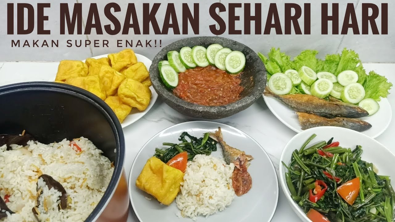 IDE MASAKAN SEHARI HARI (PART 9) nasi liwet magicom , tumis kangkung dan sambel terasi