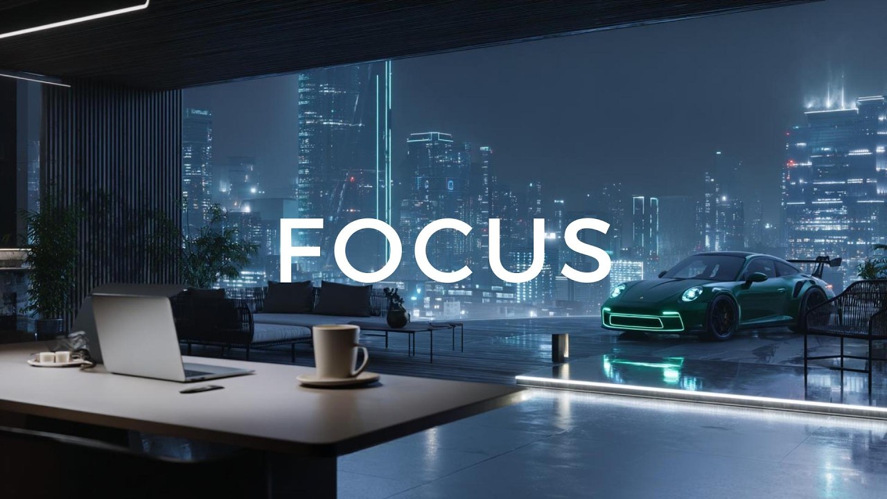 Night Drive Stillness ✨ Dark Minimalist Office for Maximum Productivity | Elite Focus Music