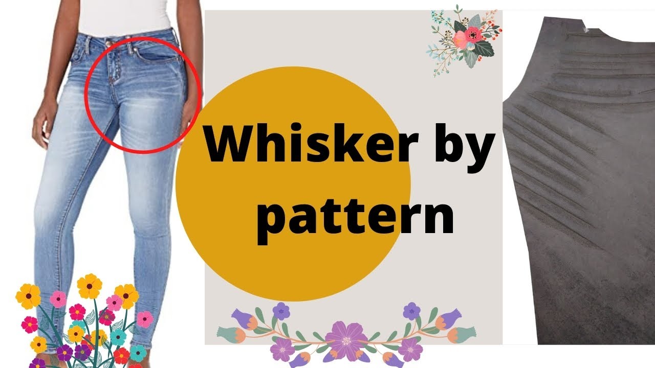 Whiskering process on Jeans  by rubber pattern/Garments washing