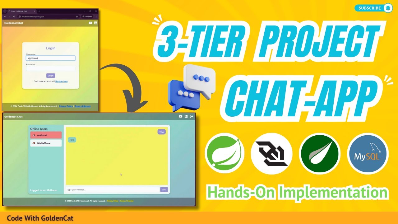 3-Tier Full Stack Java Application | Spring Boot Project | Chat App | Project - 5