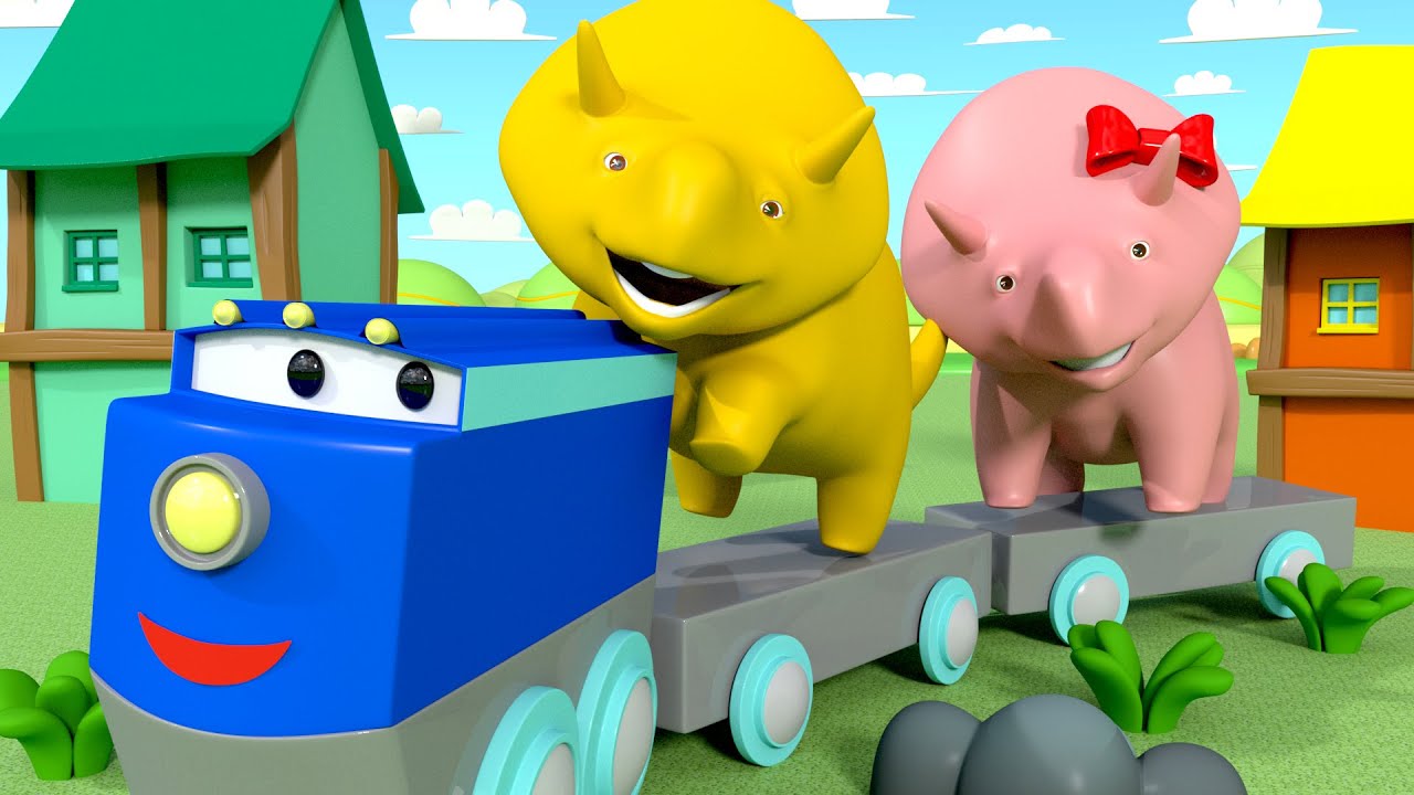 Invata culorile - Dino si Dina invata despre culoarea galben - Dinozaurul Dino 👶 Desene animate
